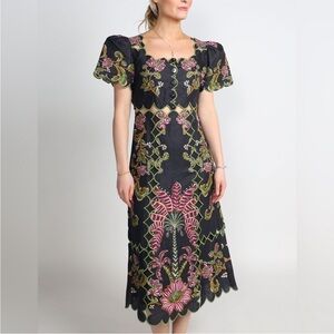 FARM Rio | Dresses | New Farm Rio Black Ravenala Short Sleeve Maxi Floral  Dress Size Medium | Poshmark